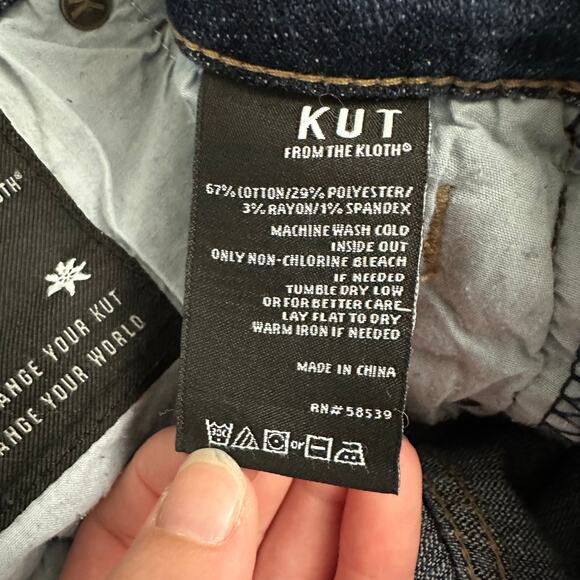 Kut from the Kloth Women’s Dark Wash Stretch Denim Straight Ankle Jeans Size 8 - Picture 7 of 11